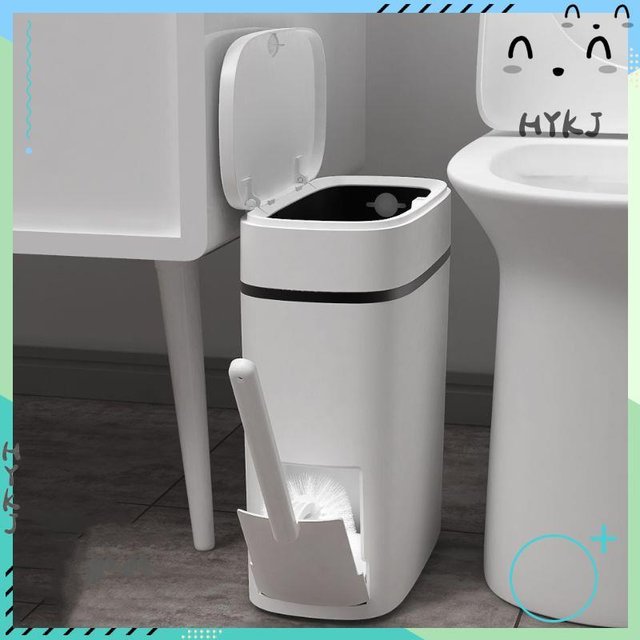 📃附發票 衛生間垃圾桶有蓋廁所家用馬桶刷一體創意衛生桶夾縫紙簍窄小浴室(559元)