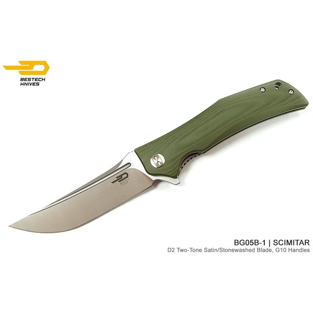 Bestech Scimitar 短箭 - 綠色G10柄 Flipper折刀 - D2工具鋼 -BT BG05B-1