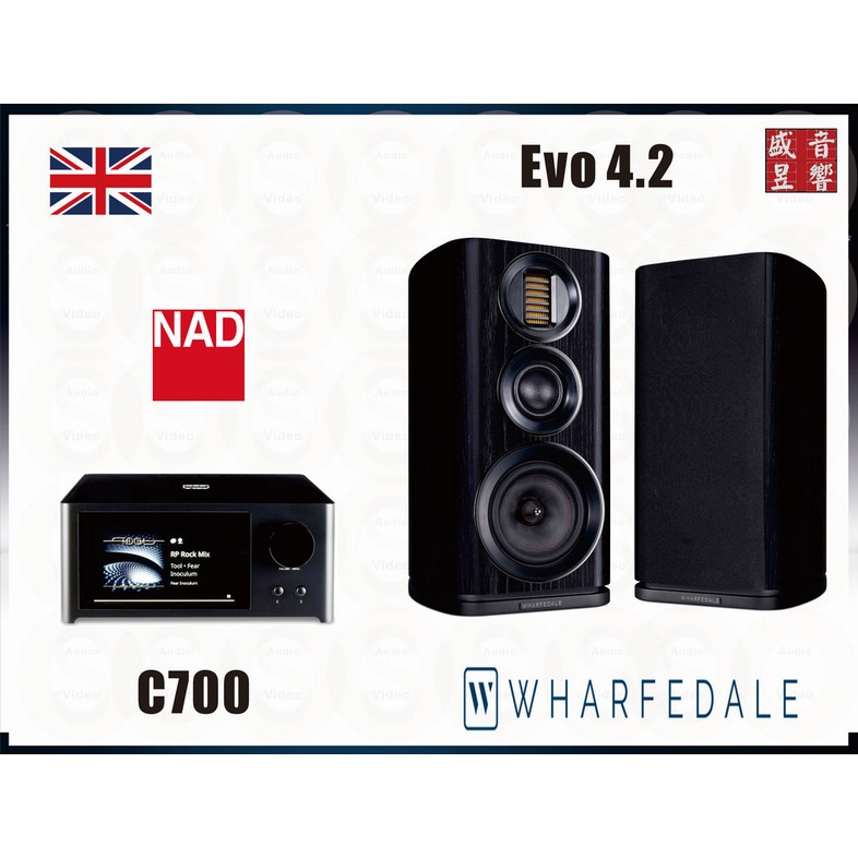 『盛昱音響』英國 NAD C700 + Wharfedale Evo 4.2 串流音樂組合 / 公司貨
