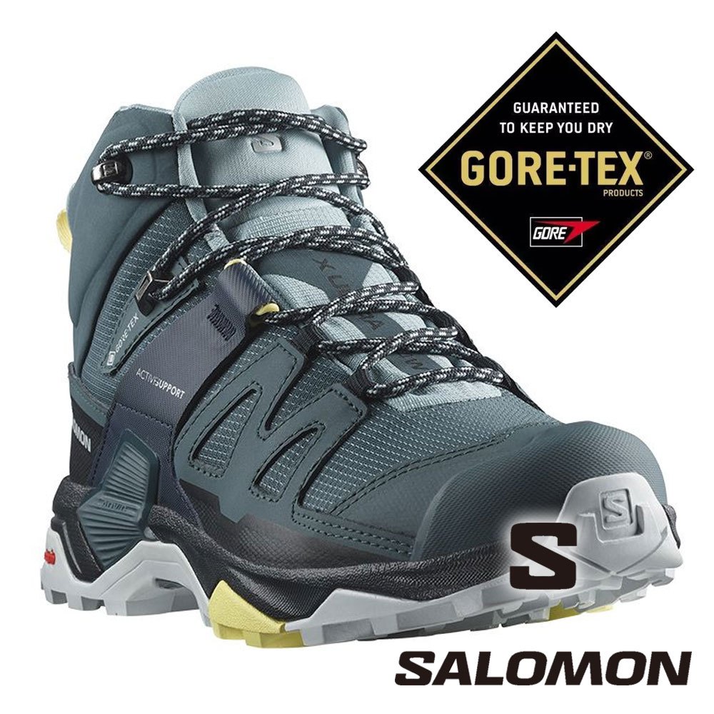 【SALOMON 法國】女 X ULTRA 4 GTX中筒登山鞋 『觀星藍/碳黑/藍』473528 登山鞋 健行鞋 多功能鞋 戶外 露營 登山