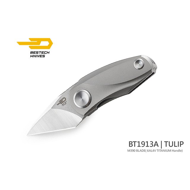Bestech Knives Tulip鈦柄折刀(M390鋼)/OSTAP HEL設計 -BT BT1913A