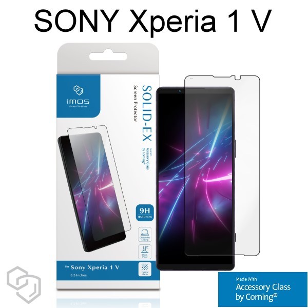 【iMos】2.5D滿版玻璃保護貼 SONY Xperia 1 V (6.5吋) 黑邊 9H硬度 美國康寧授權
