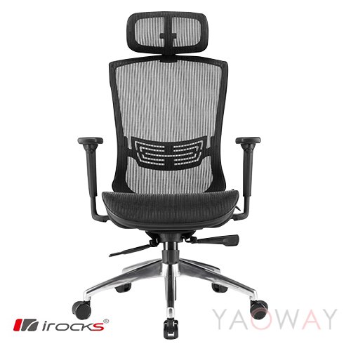【耀偉】iRocks 艾芮克 T03人體工學辦公椅/電腦椅/電競椅/網椅/3D扶手-太空灰