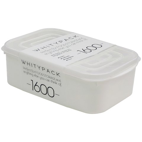 日本製【YAMADA】可微波保鮮盒1600ML 可冷凍 可微波 蔬果 肉類 水果 生鮮 收納盒 便當盒 密封盒 白色
