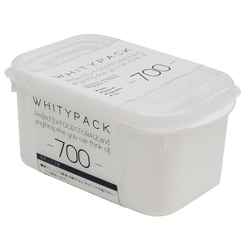 日本製【YAMADA】可微波保鮮盒700ml 可冷凍 可微波 蔬果 肉類 水果 生鮮 收納盒 便當盒 密封盒 白色