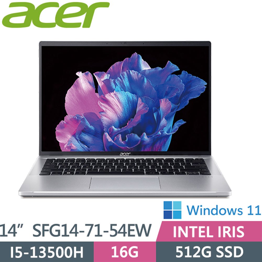 【hd數位3c】Acer SFG14-71-54EW〈銀〉i5-13500H/16G/512G/Iris Xe/OLED【Intel EVO認證】【下標前請先詢問 有無庫存】