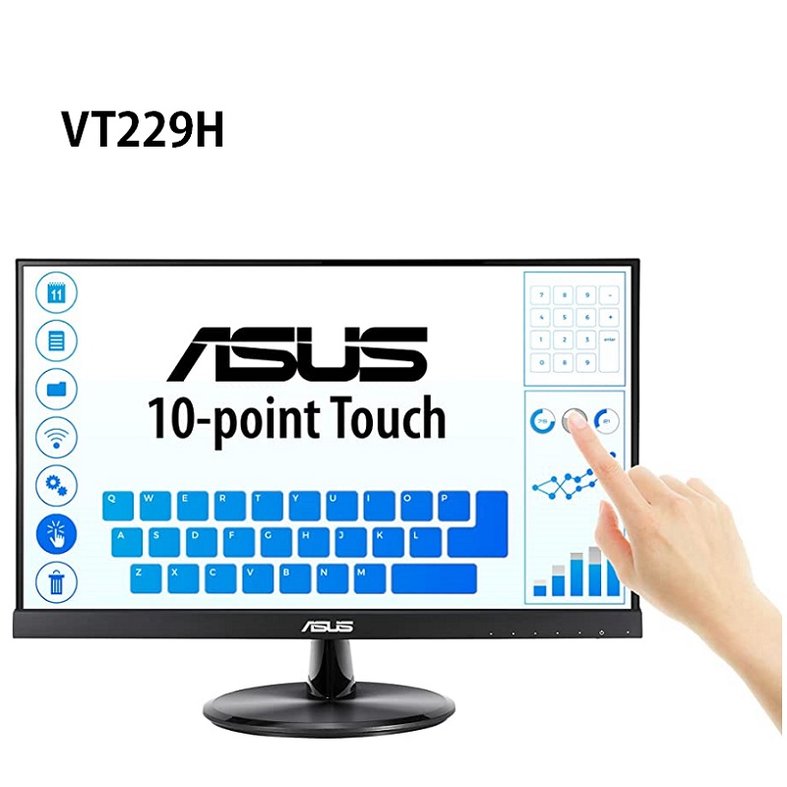 米特3C數位–ASUS 華碩 VT229H IPS廣視角面板/無邊框/不閃屏/低藍光 21.5吋觸控螢幕
