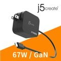 j5create 67W GaN氮化鎵USB-C迷你電源供應器 筆電充電器 筆電變壓器 – JUP1565N