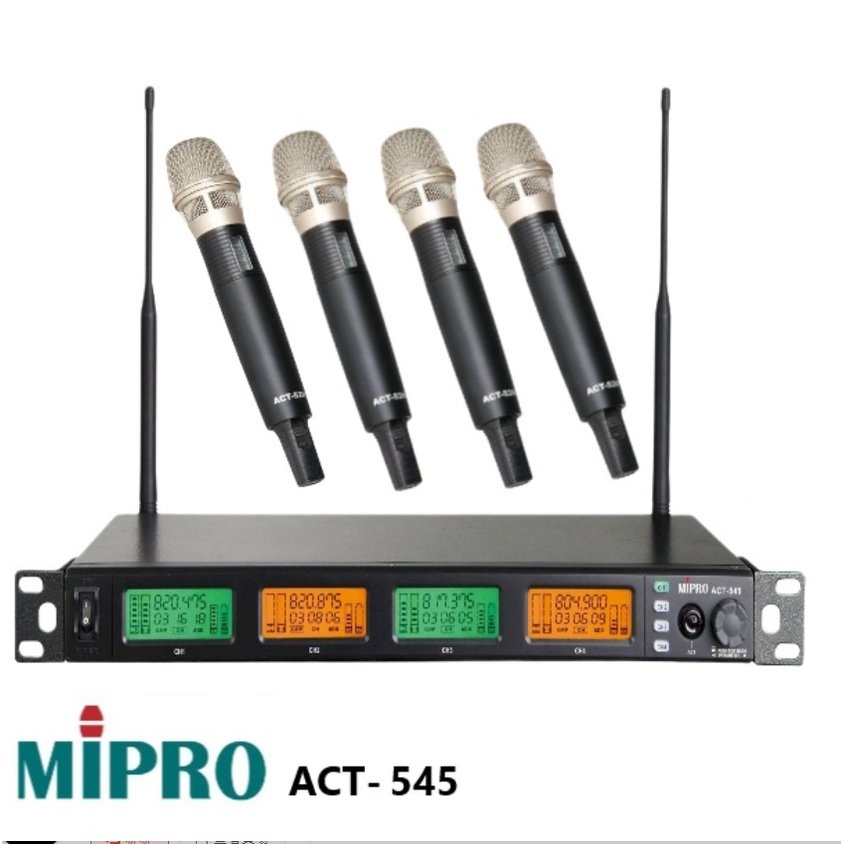MIPRO ACT-545 無線麥克風系統1U四頻道純自動選訊無線麥克風(含四手握式麥克風)