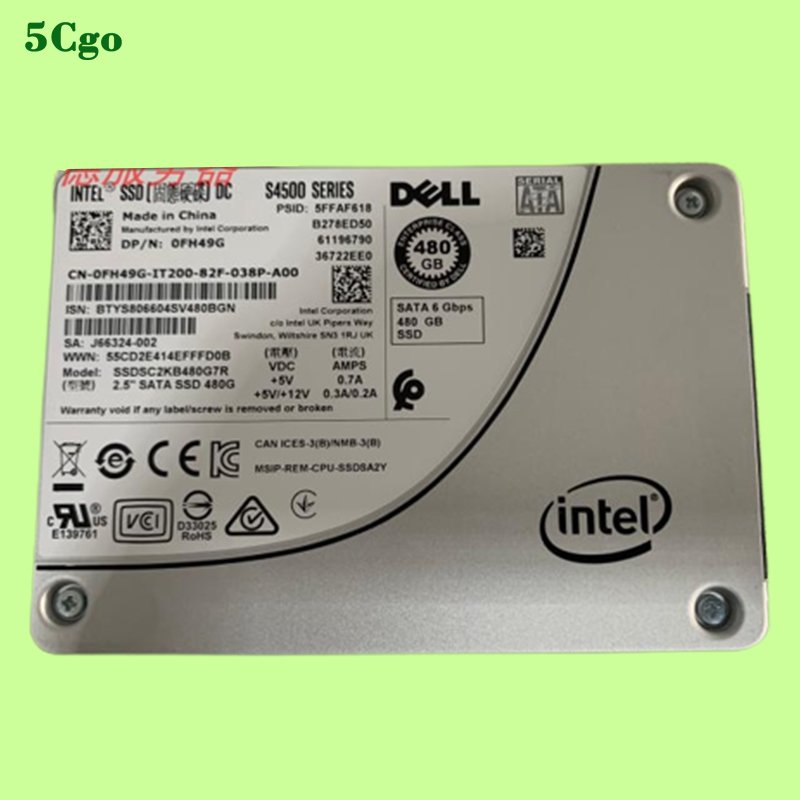5Cgo【代購七天交貨】Dell/戴爾 Intel S4500 0FH49G 480GB SATA6G 2.5寸 SSD固態硬碟
