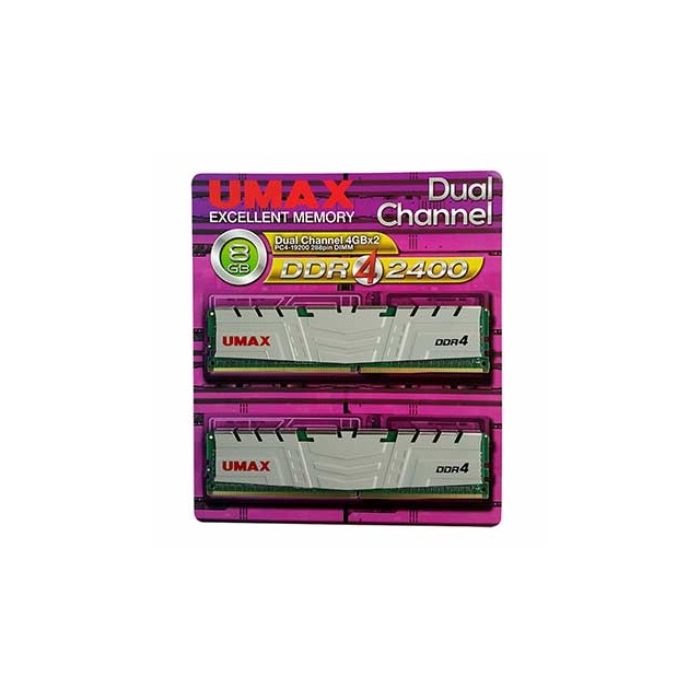 UMAX 桌上型記憶體 DDR4 2400 8GB (4Gx2)散熱片 512x8 ( DDR4 2400 8GB (4GX2) H 512*8 )