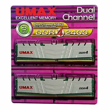 UMAX 桌上型記憶體 DDR4 2400 8GB (4Gx2)散熱片 512x8 ( DDR4 2400 8GB (4GX2) H 512*8 )