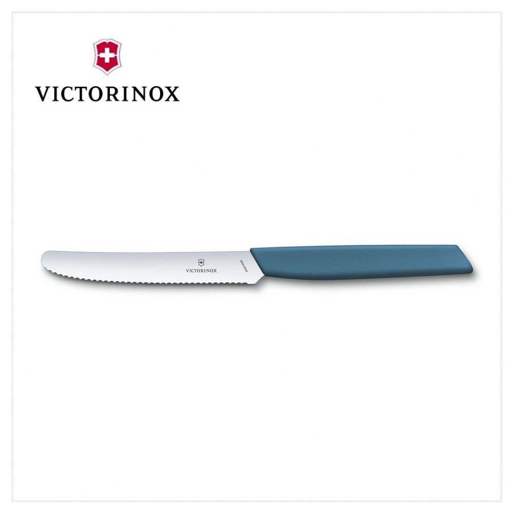 VICTORINOX 瑞士維氏 Swiss Modern 蕃茄刀 11cm 藍 6.9006.11W2