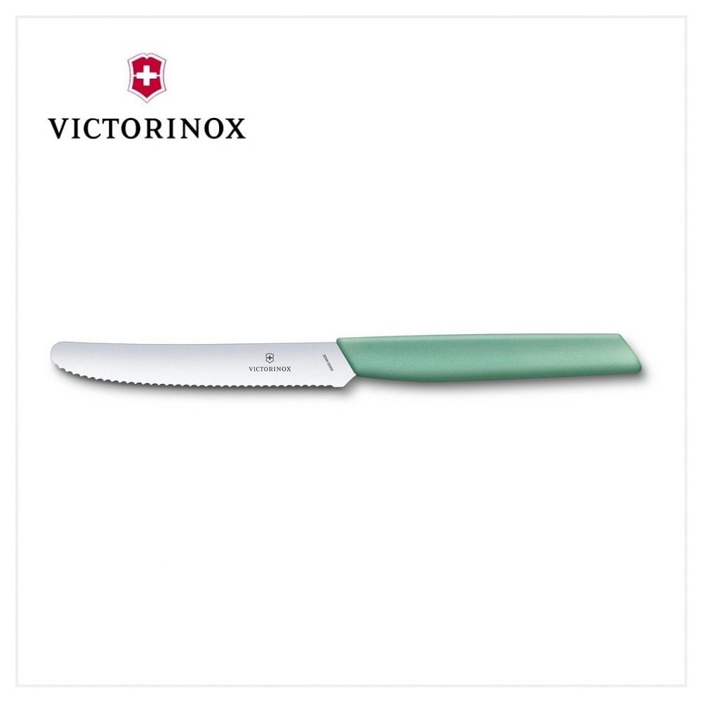 VICTORINOX 瑞士維氏 Swiss Modern 蕃茄刀 11cm 綠 6.9006.11W41