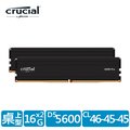 Micron Crucial PRO 美光 DDR5 5600 32GB(16GBx2) 桌上型超頻記憶體(CP2K16G56C46U5)