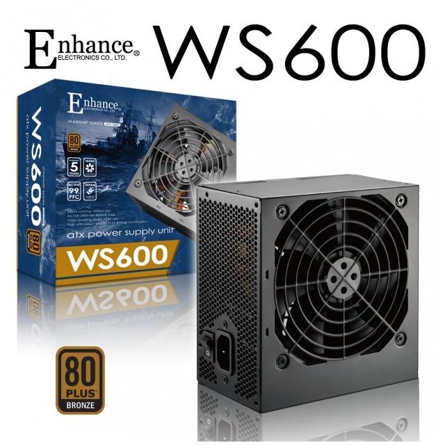 [ 總騏科技 B18 ] Enhance WS600 600W 電源供應器 (80Plus銅牌) 五年保固
