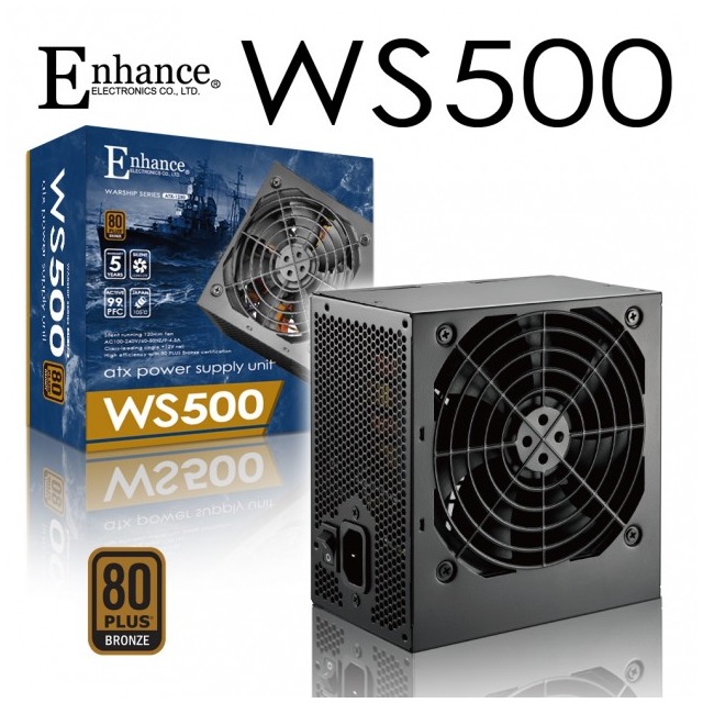 [ 總騏科技 B18 ] Enhance WS500 500W 電源供應器 (80Plus銅牌) 五年保固