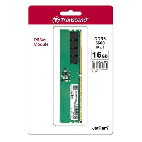創見16GB JM DDR5 5600 U-DIMM 1Rx8(FOR PC) 記憶體