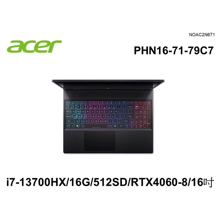 Acer 宏碁 PHN16-71-79C7 黑 16吋電競筆電