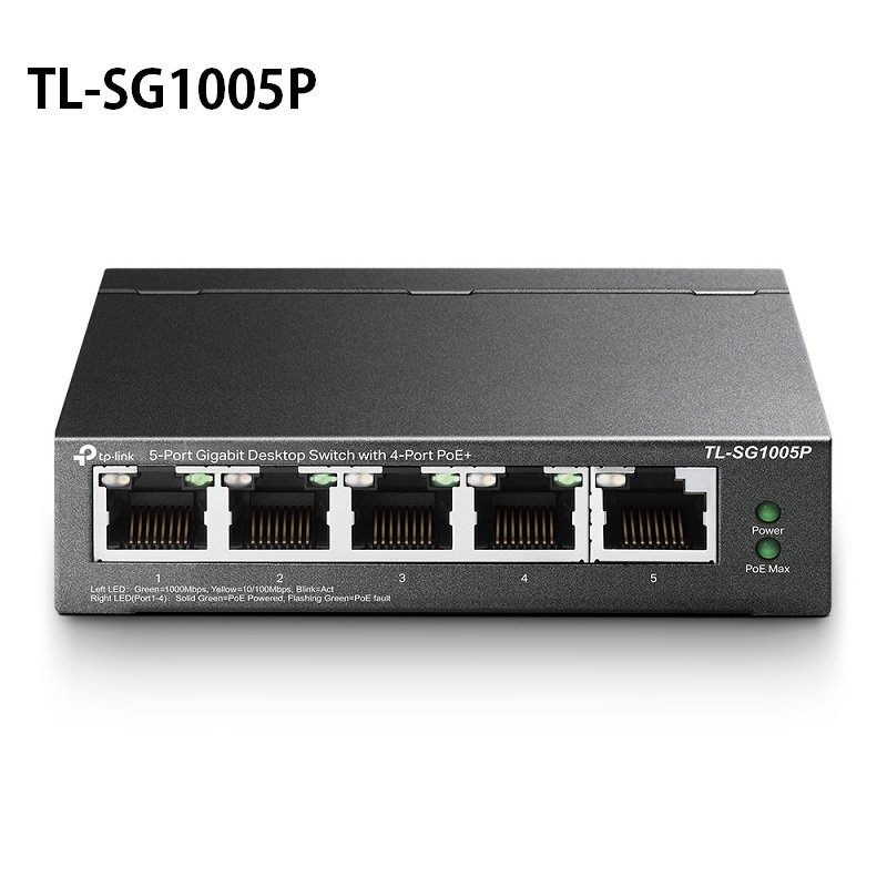 米特3C數位–TP-Link TL-SG1005P 5埠Gigabit桌上型交換器(含4埠 Po
E+)【案廠規劃】