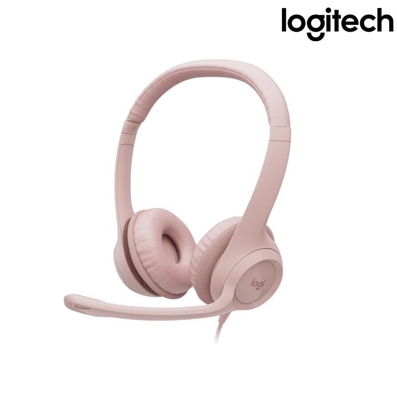 LOGITECH 羅技H390 USB 千里佳音舒適版耳機麥克風玫瑰粉/紐頓e世界- 紐