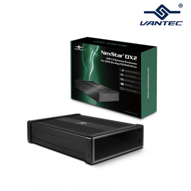 VANTEC 凡達克 NexStar DX2 USB3.0 DVD BD 4K UHD 5.25吋 SATA光碟燒錄機外接盒 NST-540S3-BK
