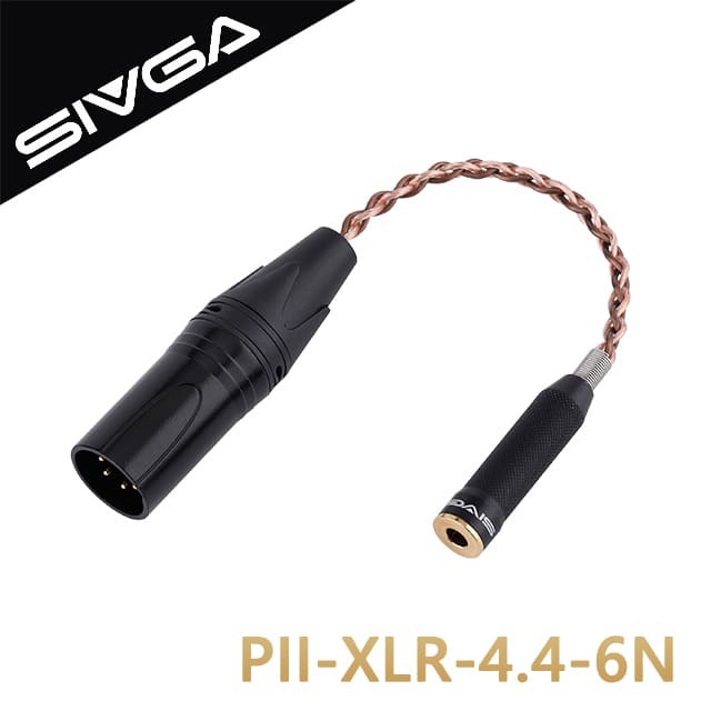 Howhear代理【SIVGA 4pin XLR(公)轉4.4mm(母)平衡音源轉接線】P-II耳罩式耳機線/適用於XLR音樂設備/播放器/擴大器