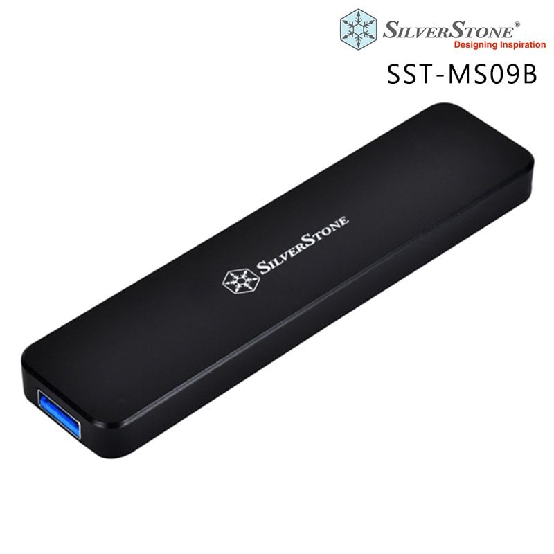 SilverStone 銀欣 SST-MS09B M.2 SATA SSD USB 3.1 Gen 2 外接盒 黑色 /紐頓e世界