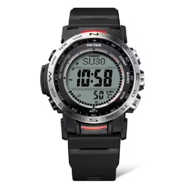 CASIO卡西歐 PRW-35-1A 世界六局電波太陽能充電數位潮流腕錶 經典黑 44.6mm