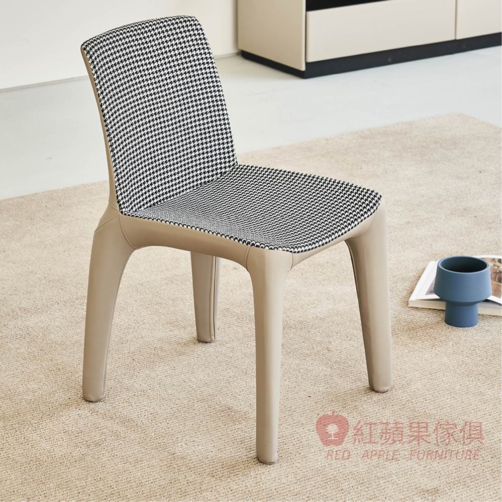[紅蘋果傢俱] 極簡系列 SL-D48 餐椅 書椅 PVC 棉麻 義式餐椅 現代書椅 現代餐椅 輕奢餐椅