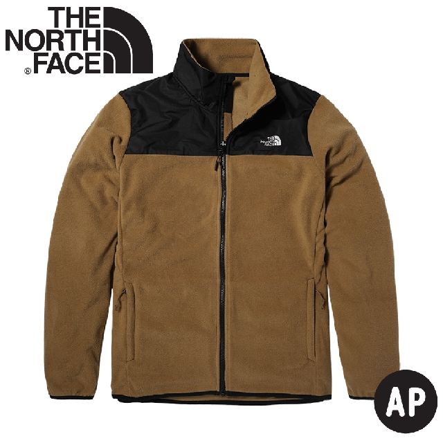 【The North Face 男 可套式刷毛保暖外套 AP《深卡其》】49AE/拼接保暖立領抓絨外套/保暖外套