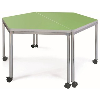 【CH136-01】EMR梯形會議桌(綠)(剎車輪)#EMR-J1407RM-A