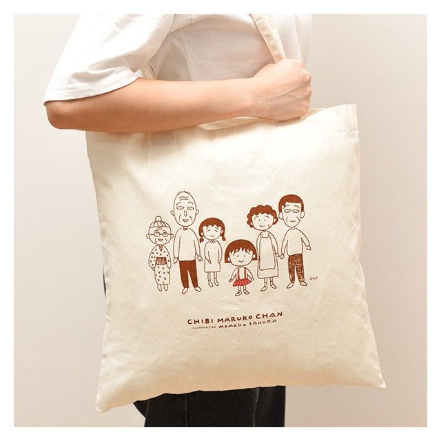 櫻桃小丸子｜棉布手提袋 原色手提袋 側背包 環保購物袋Eco Bag