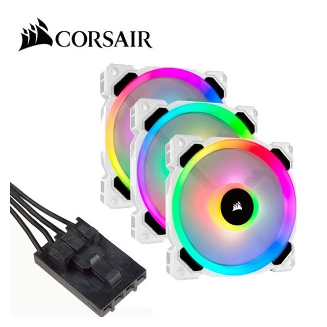 海盜船 CORSAIR LL120 RGB LED 白機殼風扇*3+控制器