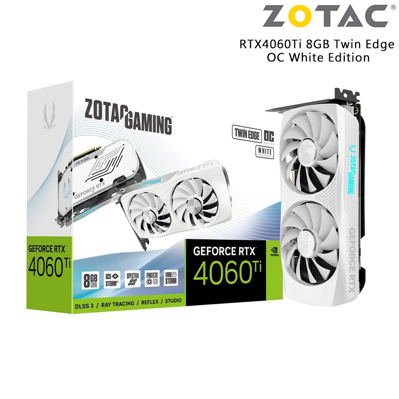 ZOTAC 索泰 GAMING GeForce RTX 4060 Ti 8GB Twin Edge OC White Edition 顯示卡