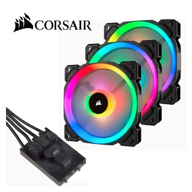 海盜船 CORSAIR LL120 120mmRGB LED 機殼風扇*3+控制器