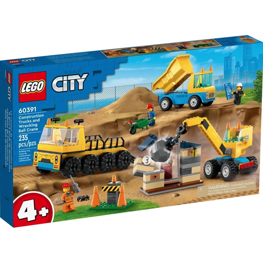 LEGO 樂高 60391 City 工程卡車和拆除起重機 外盒:48*28*6cm 235pcs