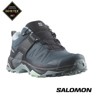 【SALOMON】女 X ULTRA 4 Goretex 低筒登山鞋 觀星藍/碳黑/石頭藍 / L47352900