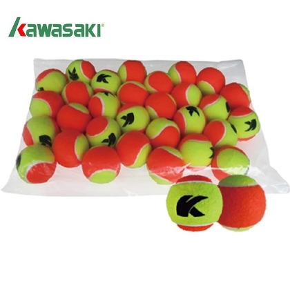 【曼森體育】KAWASAKI 低壓雙色網球 (初學適用) 1包30顆 迷你網球.適合小朋友.初學