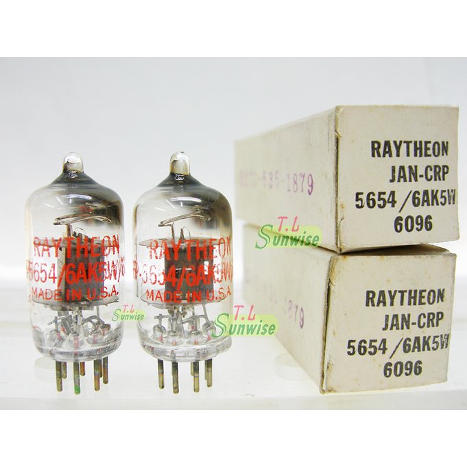 中國 6J1 升級管 ︽NO:5081 美國 RAYTHEON JAN CRP 5654 / 6AK5W (NIB) 1對 真空管 ( EF95 ; CV4010 ; WE403A ; 6*1n ; M8100 ; WE403B )