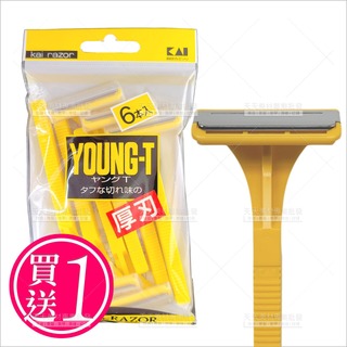 買一送一!日本製 貝印厚刃刮鬍刀(YNGT-6P)-6入[91893]拋棄式刮鬍刀 單層刮鬍刀 剃鬚刀