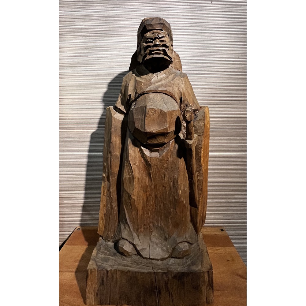 【啟秀齋】吳榮賜 鍾馗 木雕 雕刻 1993年創作 高約48公分