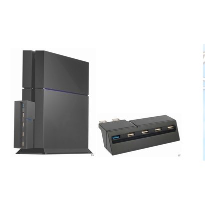 土城可面交稀少實用PS4 5 埠 USB 集線器 黑色可以在 PS4 主機上擴展到五個 USB 連接埠