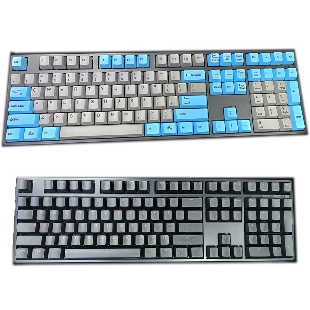 [ 總騏科技 B18 ] DUCKY ONE 藍灰/黑底橘字 奶軸 108鍵 機械式鍵盤 無背光 熱昇華PBT材質鍵帽