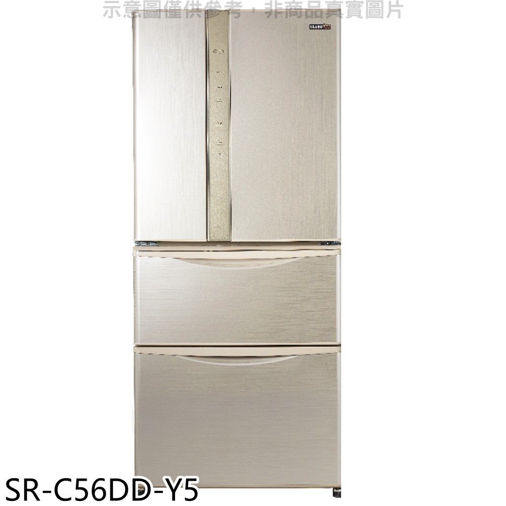 《可議價》聲寶【SR-C56DD-Y5】560公升四門變頻琉炫麥金 冰箱(含標準安裝)(全聯禮券100元)
