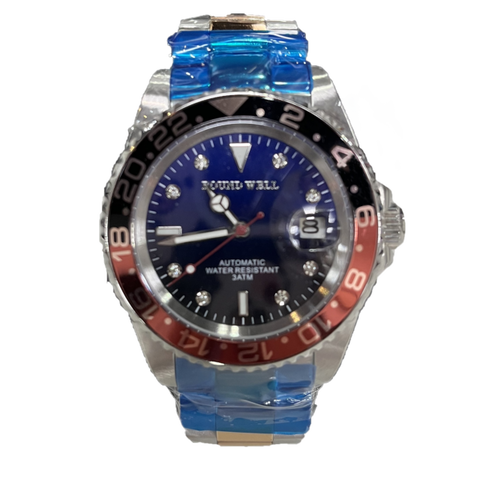 【ROUND WELL浪威錶】領航者機械腕錶 漸層雙色面板 RW 2018