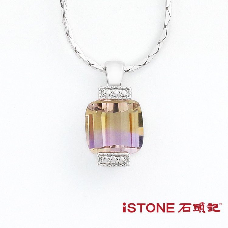 石頭記 天然紫黃晶925純銀項鍊-璀璨