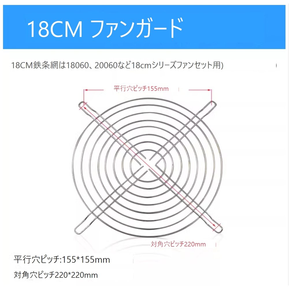 18CM-20CM 風扇鐵網/防護網(實際以圖面安裝孔距為準)