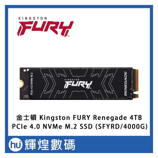 金士頓 Kingston FURY Renegade 4TB PCIe 4.0 NVMe M.2 SSD 固態硬碟