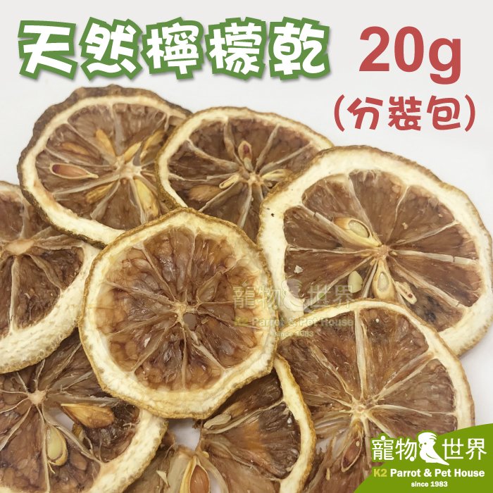 《寵物鳥世界》台灣製 天然檸檬乾 檸檬片(20g/分裝包)│小包裝 天然無添加 鸚鵡 鳥點心 天然水果乾 補充維他命C CC194